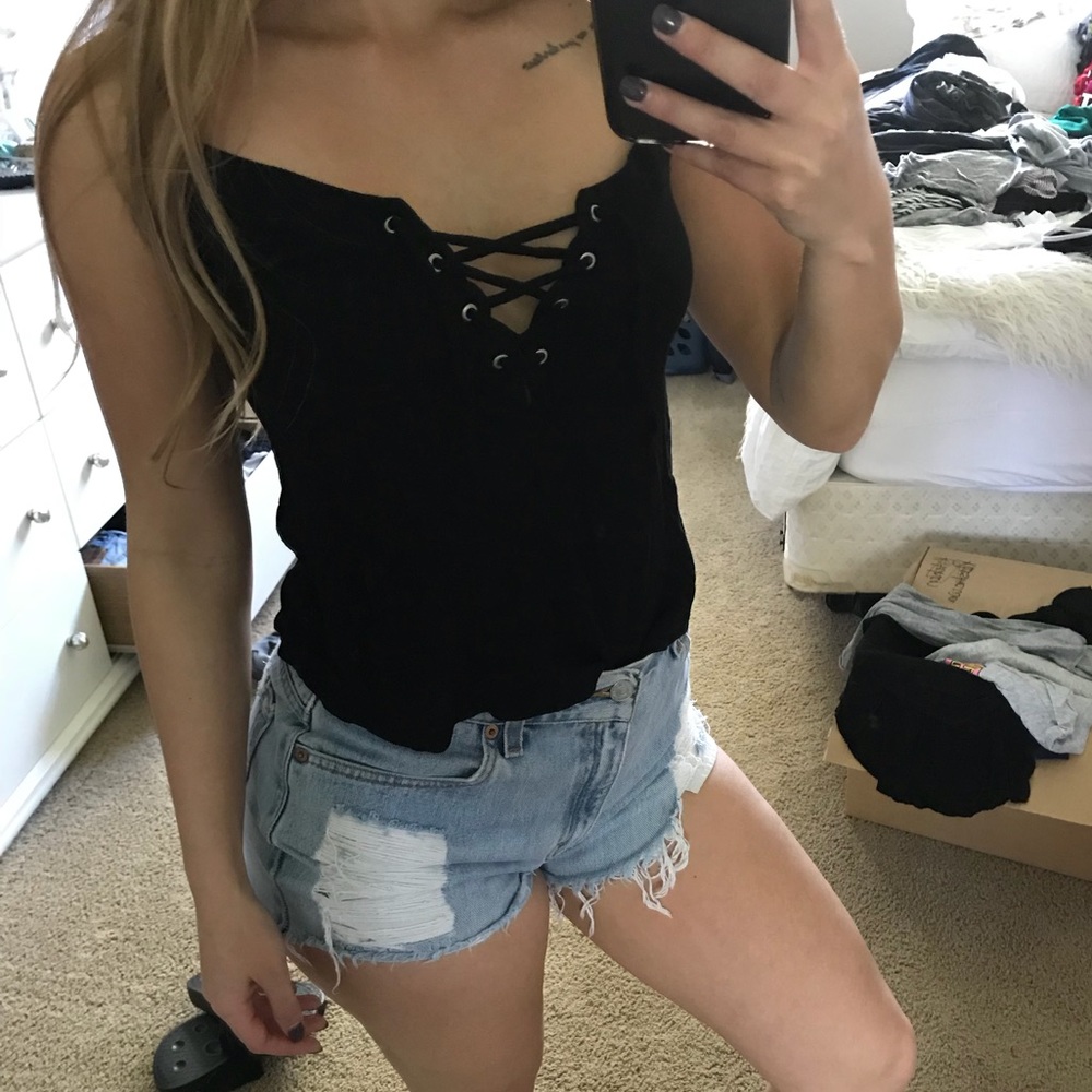 Black Top with cute Tie Design